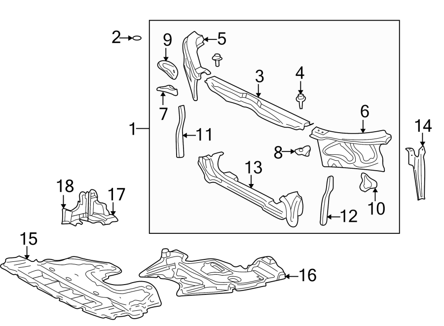 Toyota Alteza Radiator Support Bracket Right Side Upper