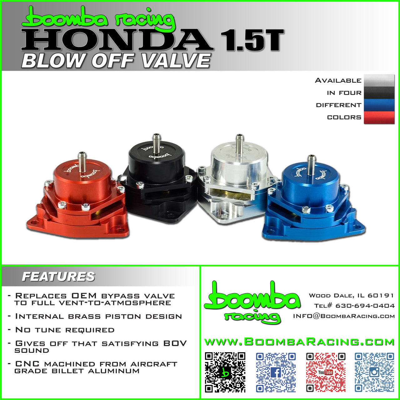 Boomba Racing Blow Off Valve Honda 1.5T Red Anodized "USED"