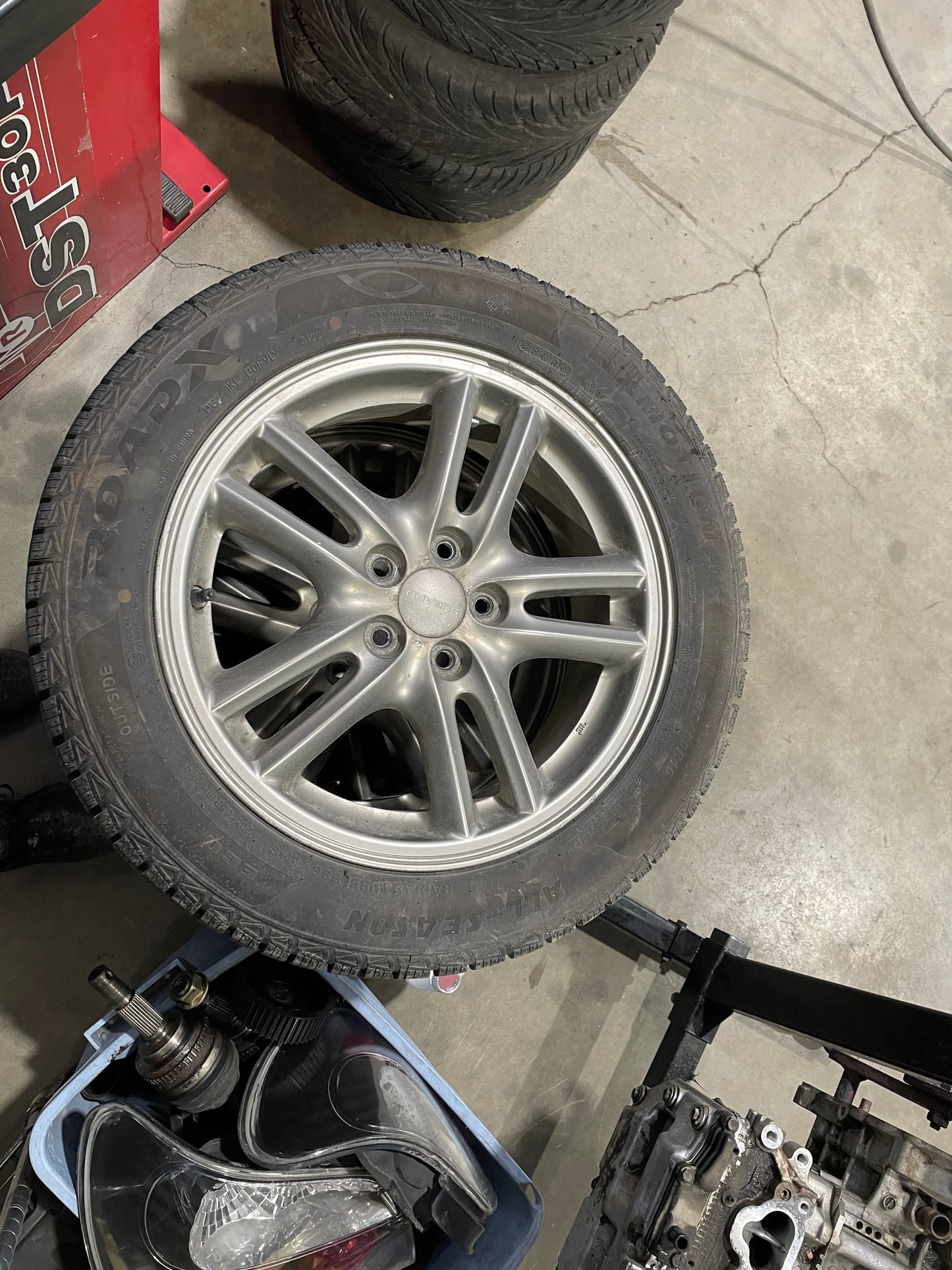 Subaru WRX All Season Tires On Rims 5x100 Bolt Pattern 1 Set (Used)