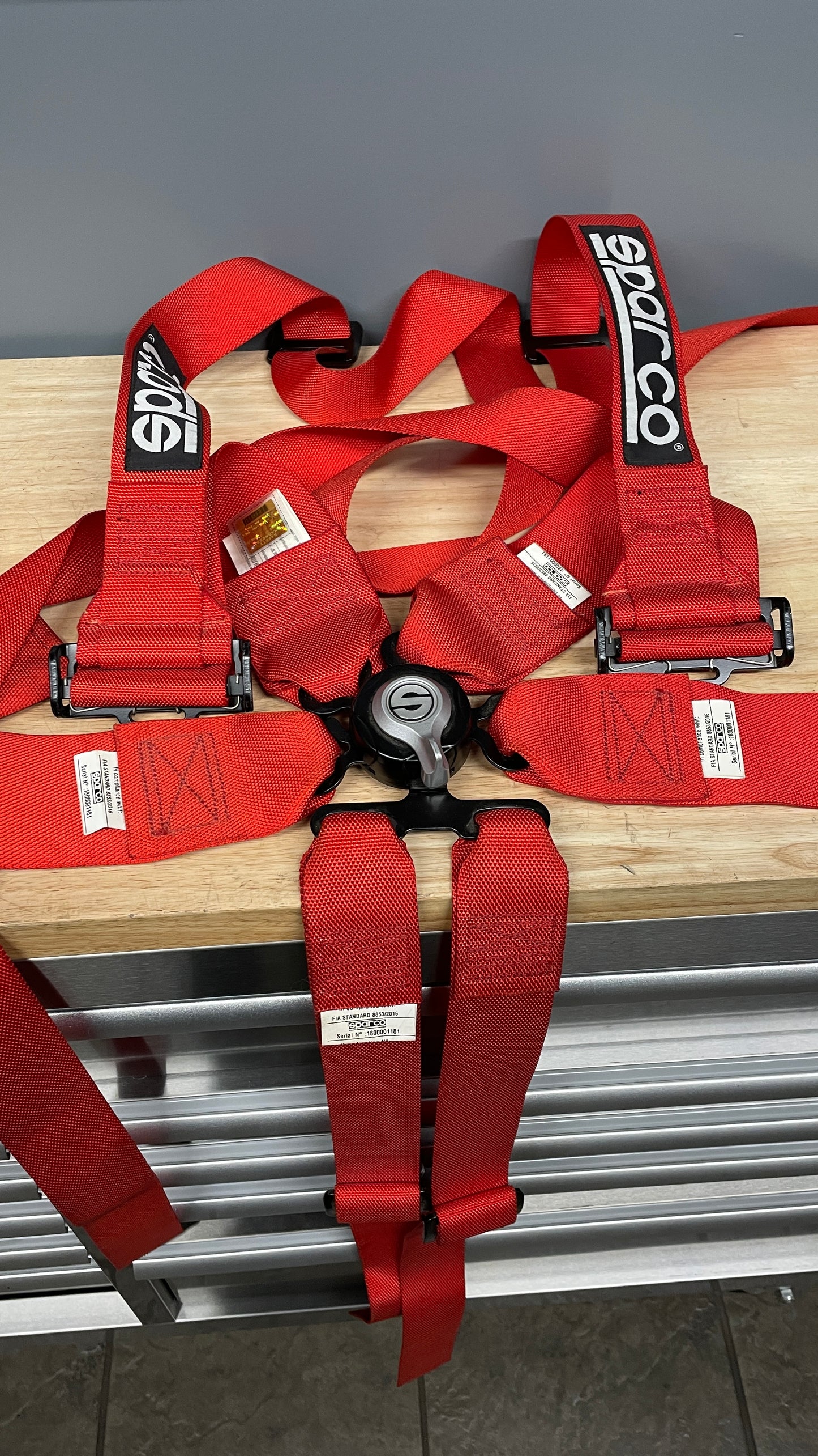 Sparco (RED) 6-Point Steel 3" Seat Belt "FIA EXPIRED"