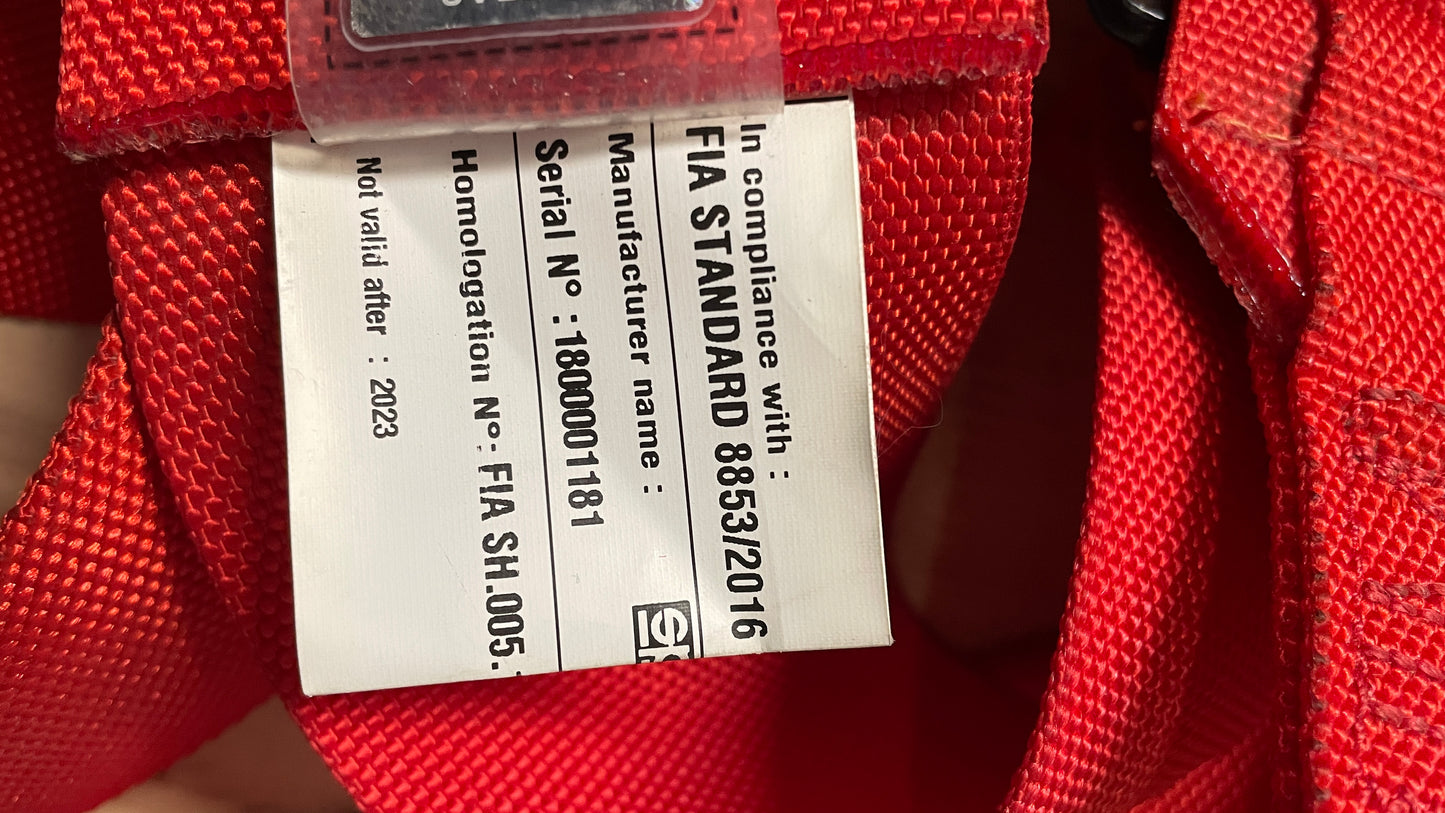 Sparco (RED) 6-Point Steel 3" Seat Belt "FIA EXPIRED"