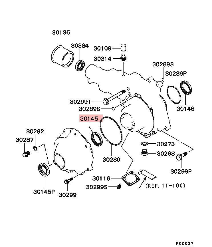 Mitsubishi Evolution Transfer Case Front Cover Seal EVO 4-9 MD747546