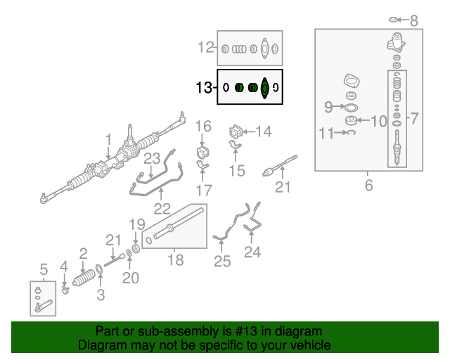 Subaru OEM Steering Rack Input Repair Kit