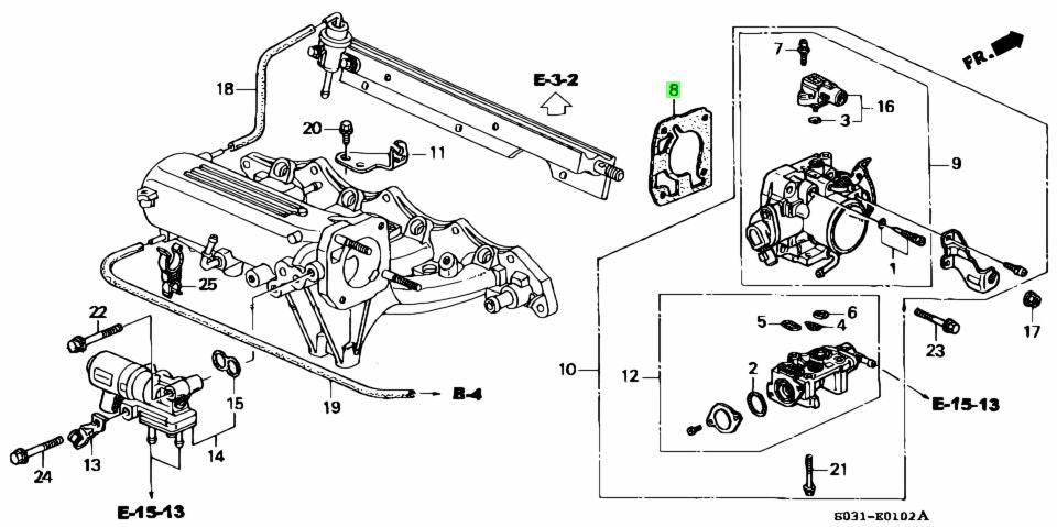 Honda H22/H23/F22 Throttle Body Gasket 16176-P30-004