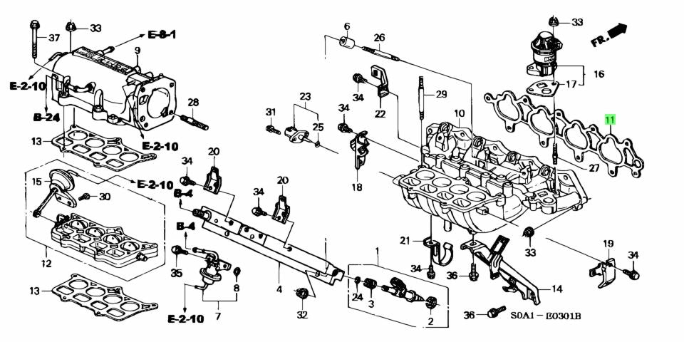 Honda Intake Manifold Gasket Prelude 93-01 17105-P13-014