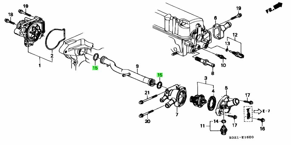 Honda Water Pump Crossover Tube O-Ring Water Pump Side 91314-634-000