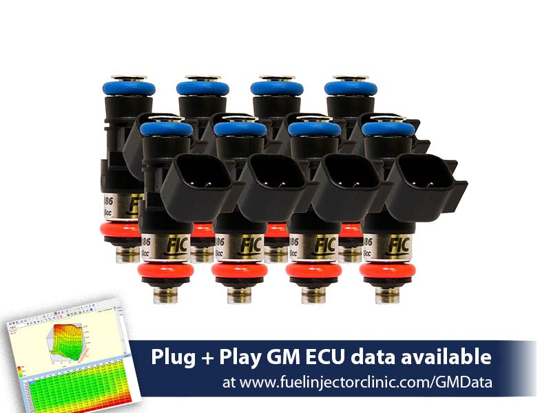 1650cc (180 lbs/hr at OE 58 PSI fuel pressure) FIC Fuel Injector Clinic Injector Set for LS3, LS7, L76, L92, and L99 engines (High-Z)