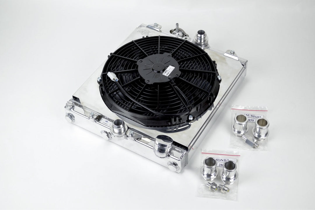 CSF Universal Half Radiator w/ SPAL Fan & Shroud - Evo 7/8/9 / 92-00 Civic