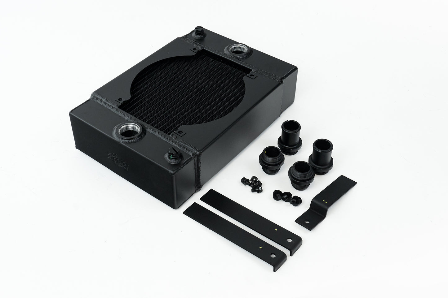 CSF Ultimate Drag Race Radiator w/ SPAL Fan & Mounting Kit "The KING Cooler" - Black