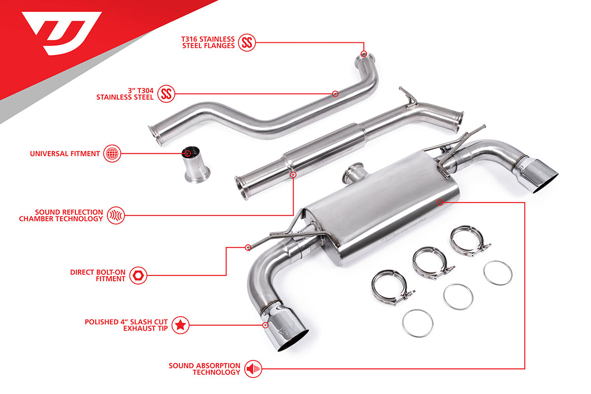 Unitronic Cat-Back for MK7 & MK7.5 GTI Chrome Tips