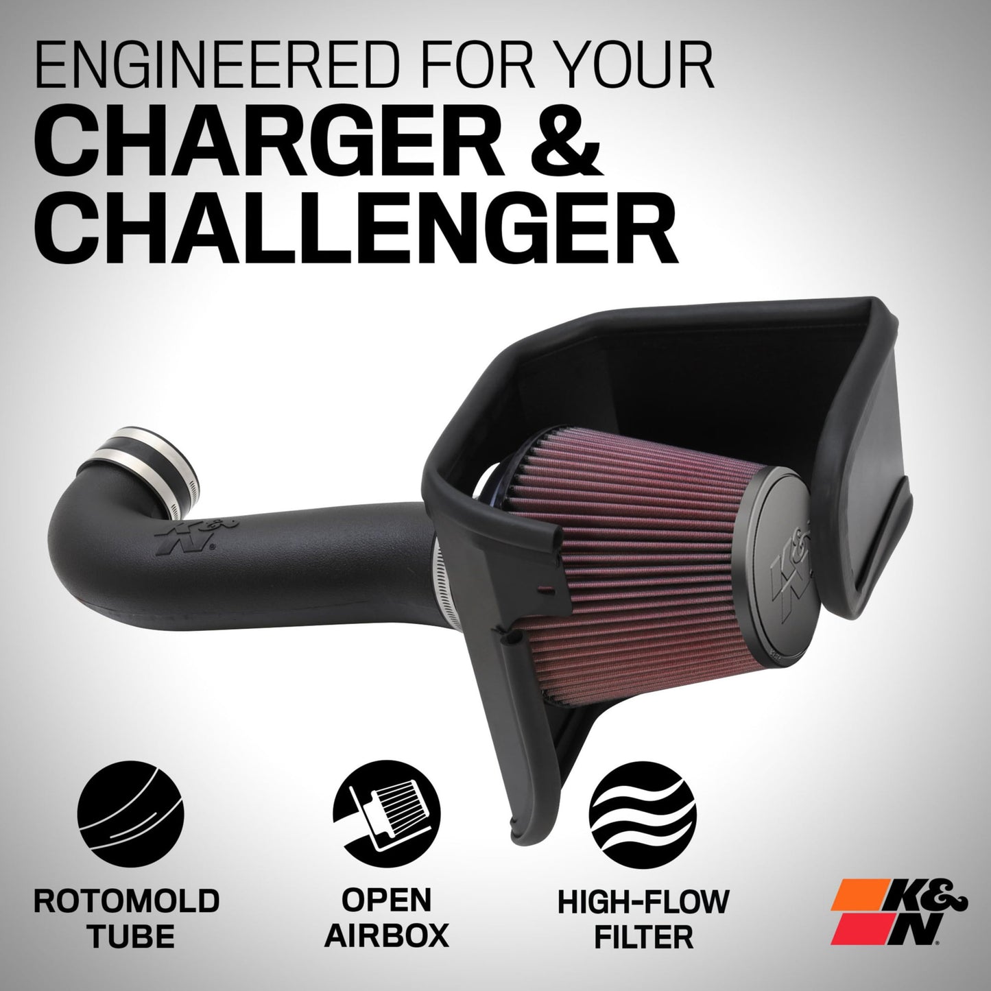 K&N High-flow, Roto-Mold Cold Air Intake 5.7L DODGE Charger/Chrysler 300