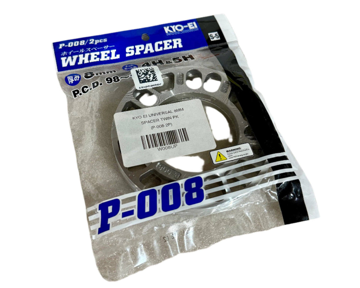 Kics KYO-EI SLIP-ON WHEEL SPACER, 2PC, 8MM