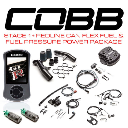 COBB Nissan GT-R Stage 1+ Redline Carbon Fiber CAN Flex Fuel & Fuel Pressure Power Package w/TCM Flashing (NIS-008) 2015-2018