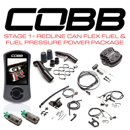 COBB Nissan GT-R Stage 1+ Redline Carbon Fiber CAN Flex Fuel & Fuel Pressure Power Package w/TCM Flashing (NIS-008) 2015-2018