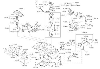 Hyundai Genesis (BK) G4KF Theta 2.0T Fuel Tank Sending Unit Seal