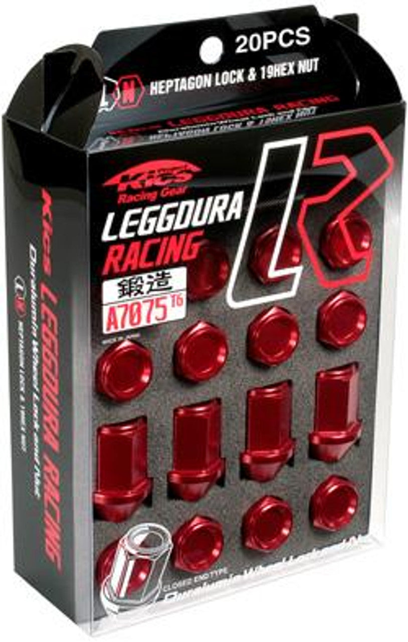 Kics "Red" Leggdura Racing M12x1.25 Lug Nuts 20PC - (Red)