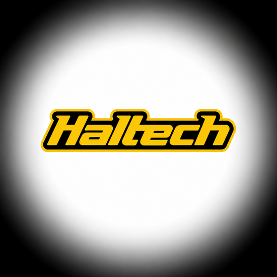 Haltech logo with a black circular edge gradient