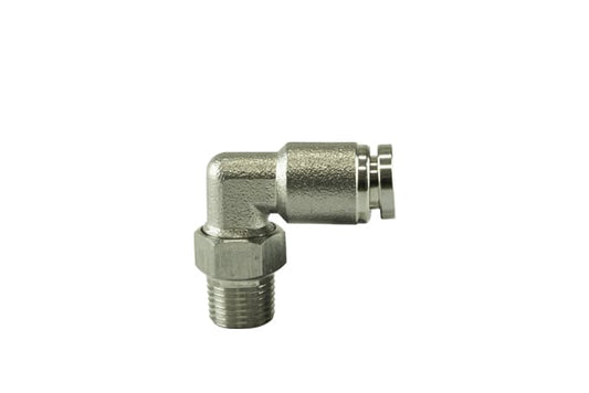 1/8"" NPT 90Deg Pushloc Fitting - SS - 1/4""