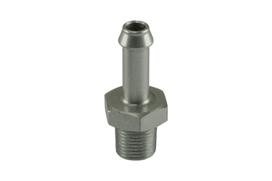 Fitting 6mm / 1/4"" Hose End to 1/8 NPT Male Straight - Silver