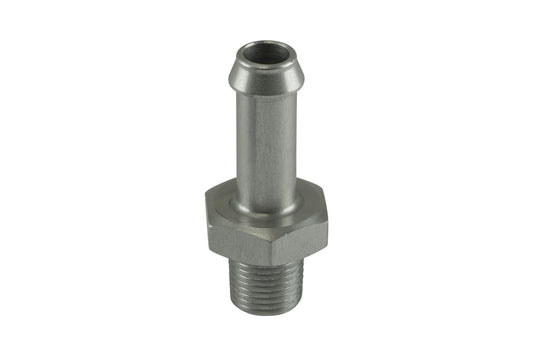 Fitting 8mm / 5/16"" Hose End to 1/8 NPT Male Straight - Silver