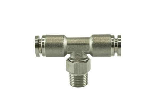 1/8"" NPT Tee Pushloc Fitting - SS - 1/4""