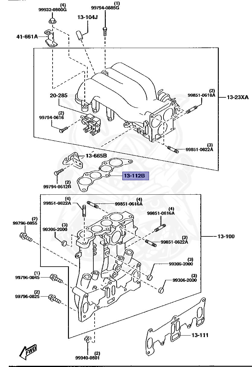 Mazda RX-7 (FD3S) 13B-REW Intake Plenum Gasket