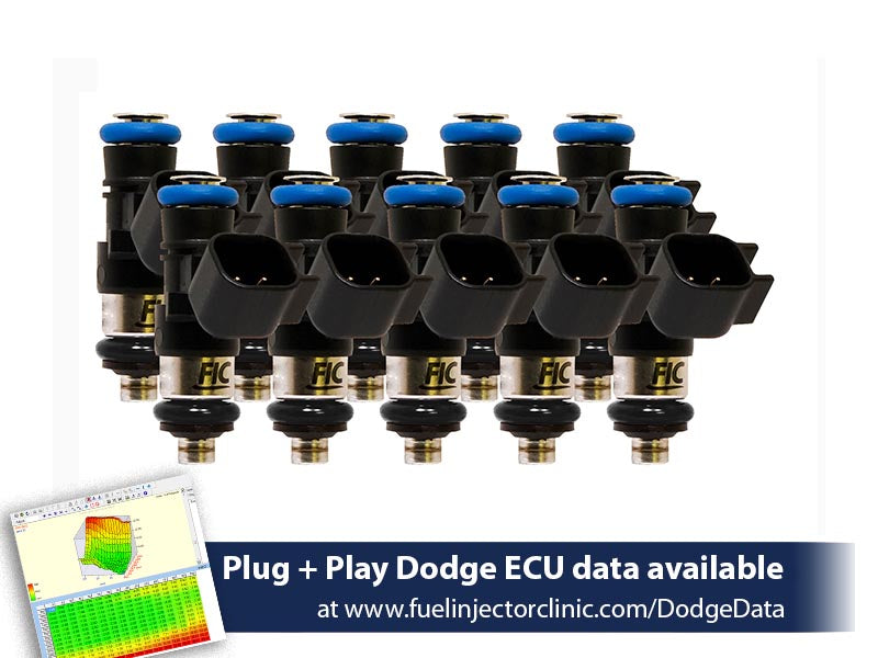 540cc FIC Fuel Injector Clinic Injector Set for Dodge Viper ZB1 ('03-'06)