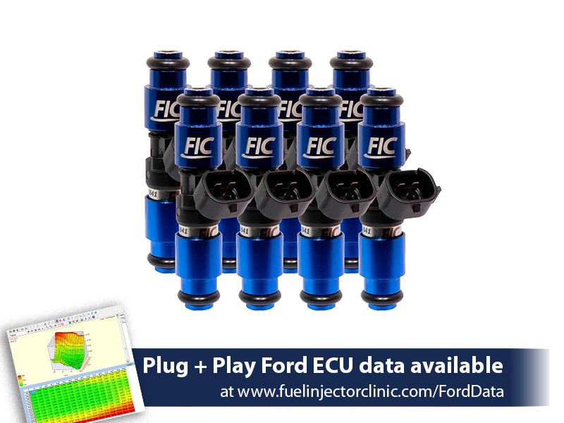 2150cc (200 lbs/hr at 43.5 PSI fuel pressure) FIC Fuel  Injector Clinic Injector Set for Mustang GT (1987-2004)/ Cobra (1993-1998)(High-Z)