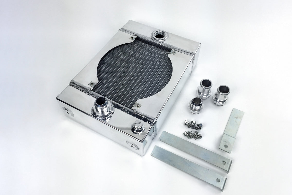 Calsonic Racing Radiator CSF The KING Cooler - Ultimate Drag Race Radiator w/ SPAL Fan & Mounti ...