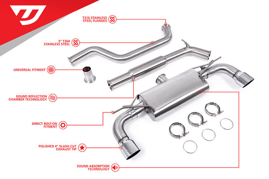 Unitronic Cat-Back for MK7 & MK7.5 GTI Chrome Tips